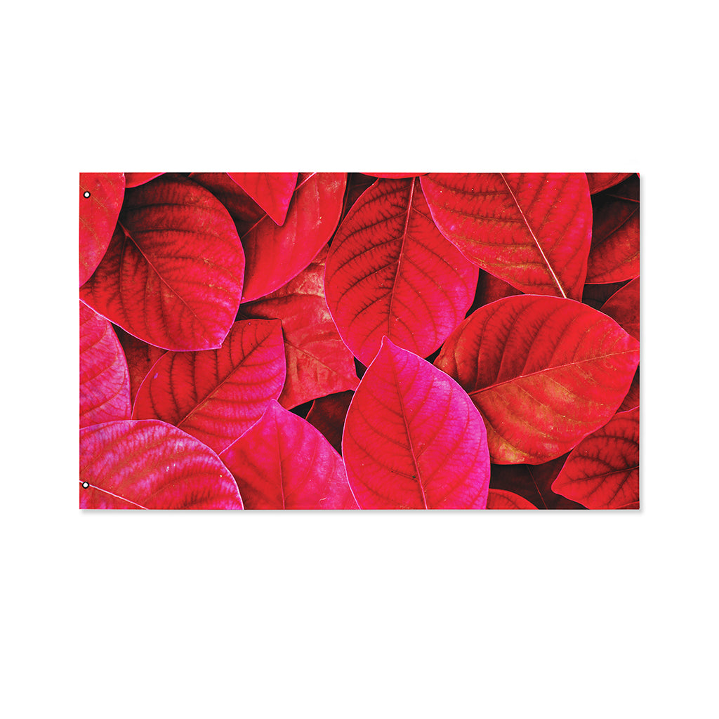 Red Leaf Print Polyester Flag