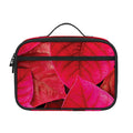 Red Leaf Print Portable Lunch Bag
