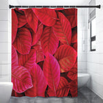 Red Leaf Print Premium Shower Curtain
