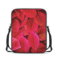 Red Leaf Print Rectangular Crossbody Bag