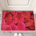Red Leaf Print Rubber Doormat
