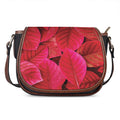 Red Leaf Print Saddle Bag