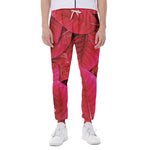 Red Leaf Print Scuba Joggers