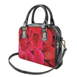 Red Leaf Print Shoulder Handbag