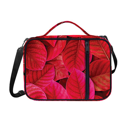 Red Leaf Print Shoulder Strap Bible Bag