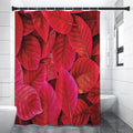 Red Leaf Print Shower Curtain