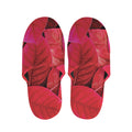 Red Leaf Print Slippers
