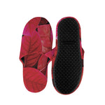 Red Leaf Print Slippers