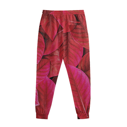 Red Leaf Print Sweatpants