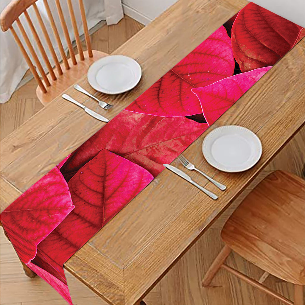 Red Leaf Print Table Runner