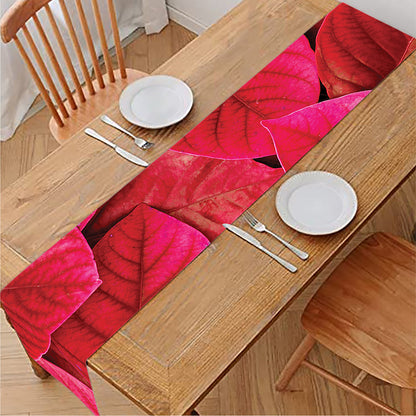 Red Leaf Print Table Runner