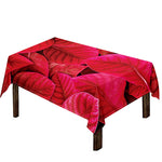 Red Leaf Print Tablecloth