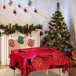 Red Leaf Print Tablecloth