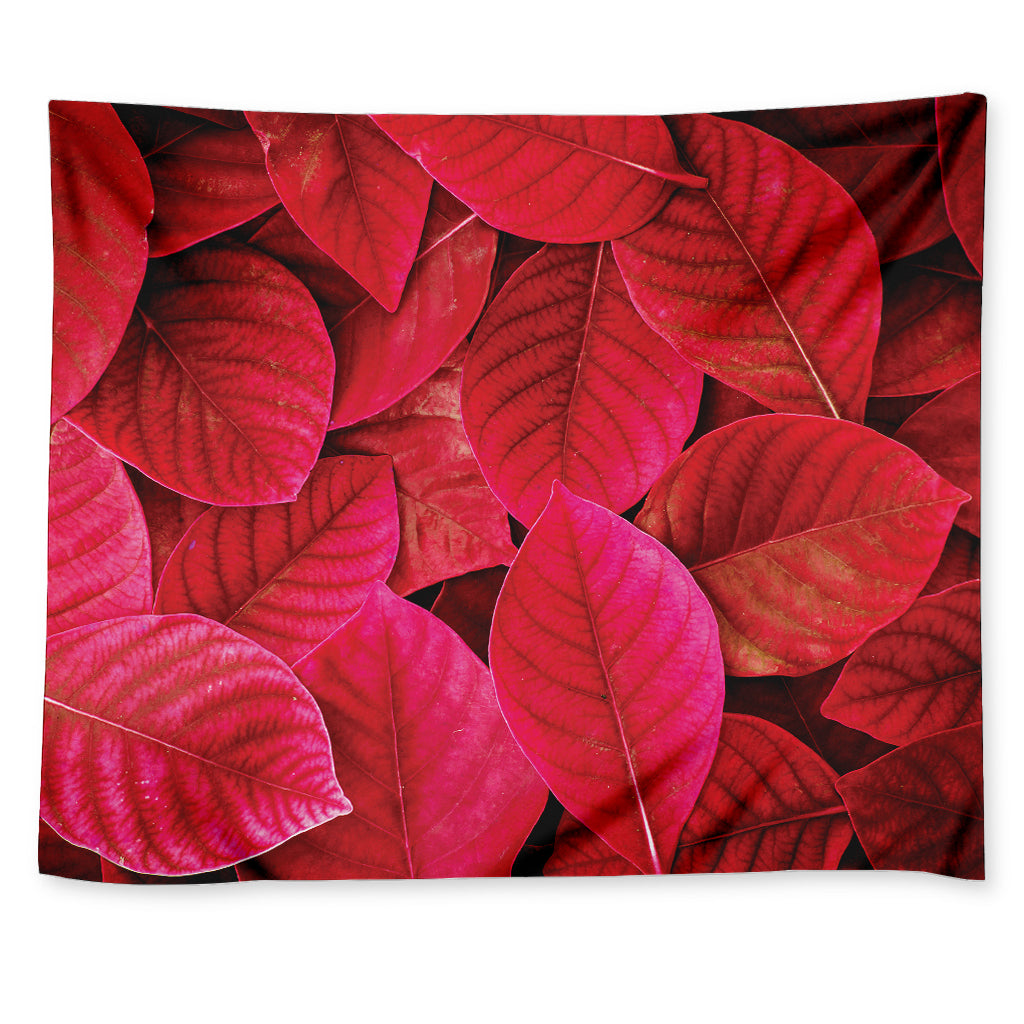 Red Leaf Print Tapestry