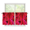 Red Leaf Print Tier Curtains