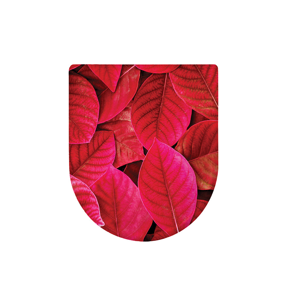 Red Leaf Print Toilet Lid Cover