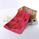 Red Leaf Print Towel