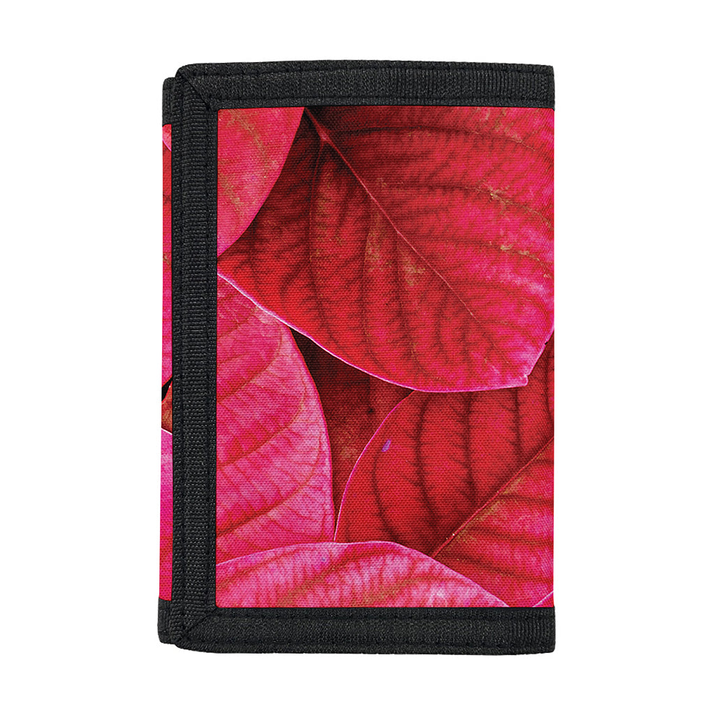 Red Leaf Print Trifold Wallet