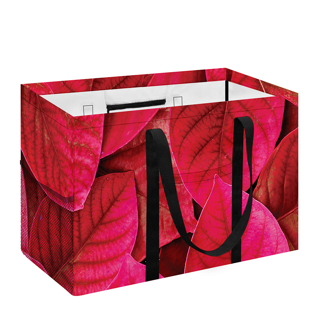 Red Leaf Print Utility Tote Bag