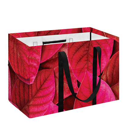 Red Leaf Print Utility Tote Bag