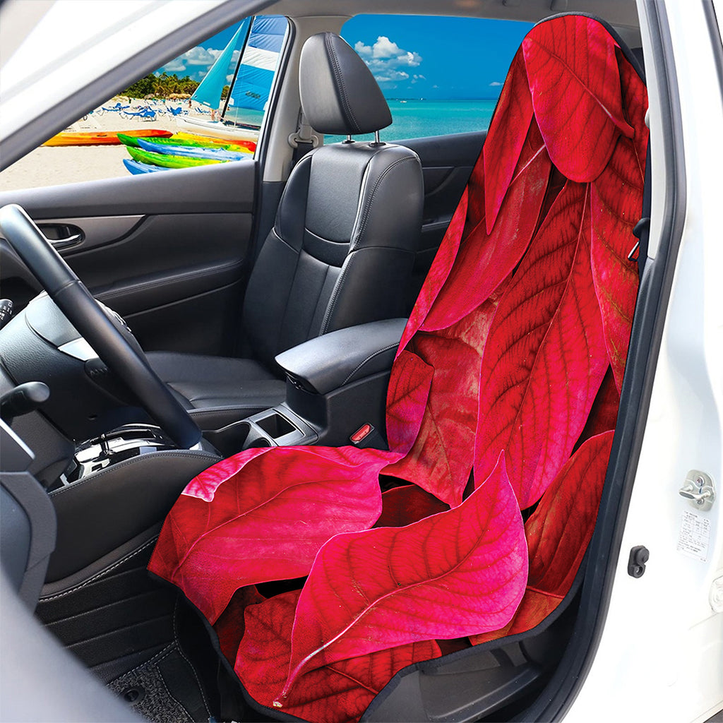 Red Leaf Print Waterproof Car Seat Cover