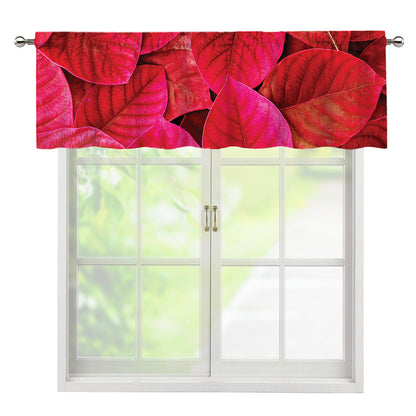 Red Leaf Print Window Valance