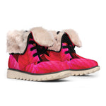 Red Leaf Print Winter Boots