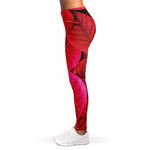 Red Leaf Print Women's Leggings