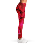 Red Leaf Print Women's Leggings