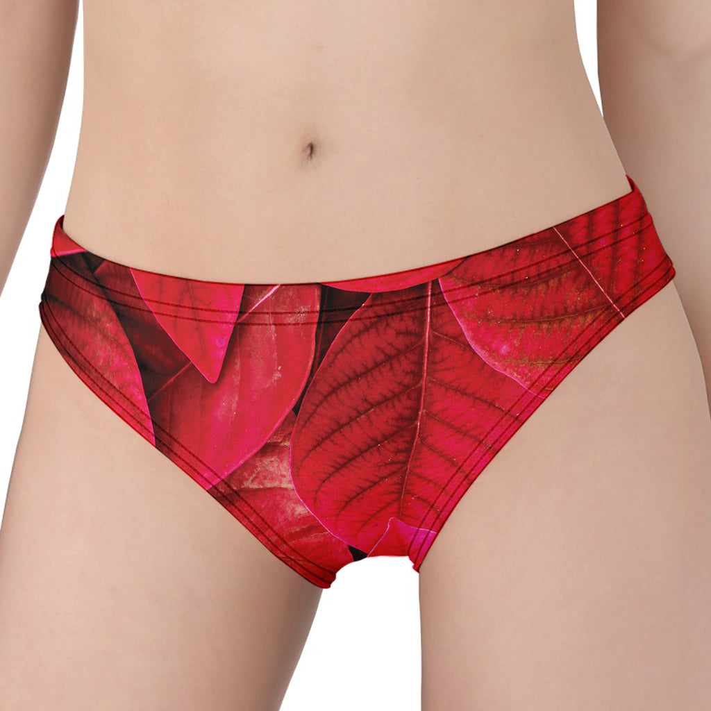 Red Leaf Print Women's Panties