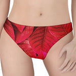 Red Leaf Print Women's Thong