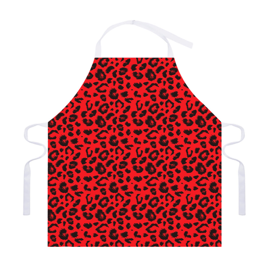 Red Leopard Print Adjustable Apron