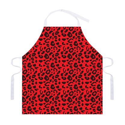 Red Leopard Print Adjustable Apron