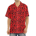 Red Leopard Print Aloha Shirt