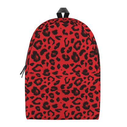 Red Leopard Print Backpack