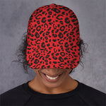 Red Leopard Print Baseball Cap