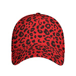 Red Leopard Print Baseball Cap