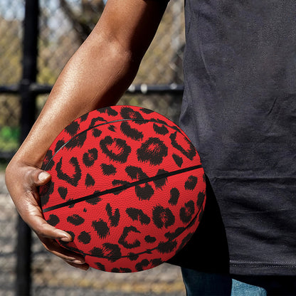 Red Leopard Print Basketball