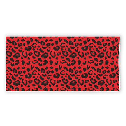 Red Leopard Print Beach Towel