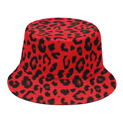Red Leopard Print Bucket Hat