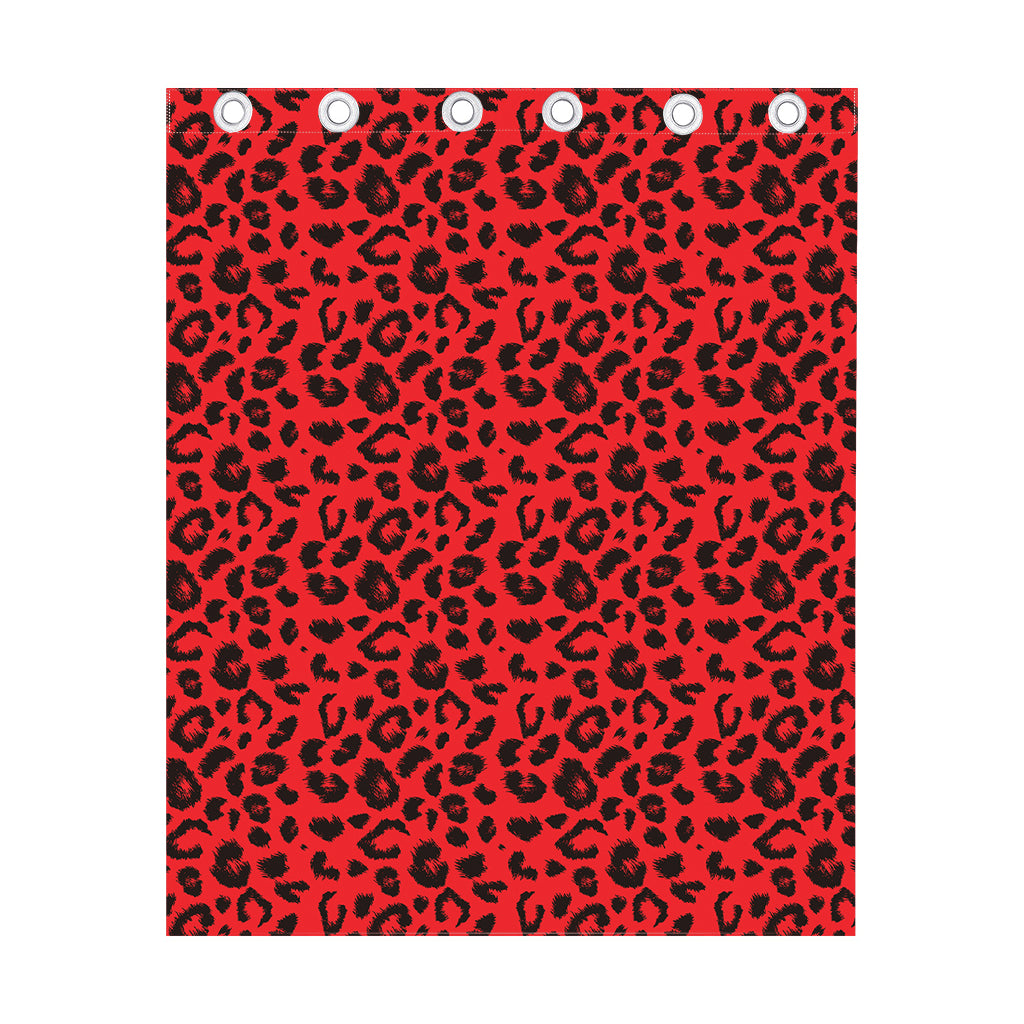 Red Leopard Print Curtain