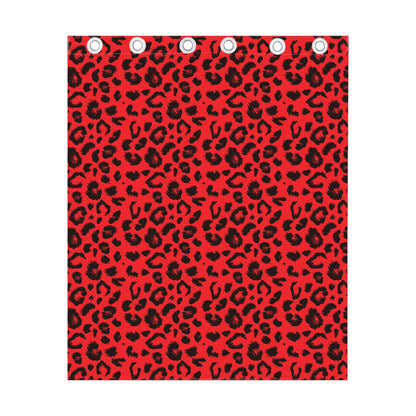 Red Leopard Print Curtain