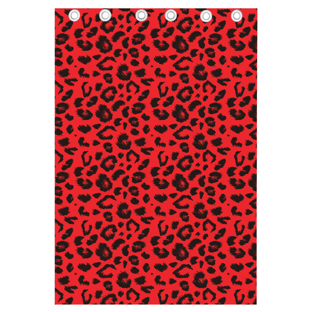 Red Leopard Print Curtain