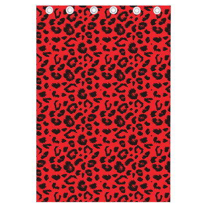 Red Leopard Print Curtain