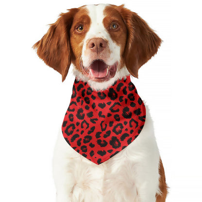 Red Leopard Print Dog Bandana
