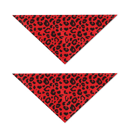 Red Leopard Print Dog Bandana
