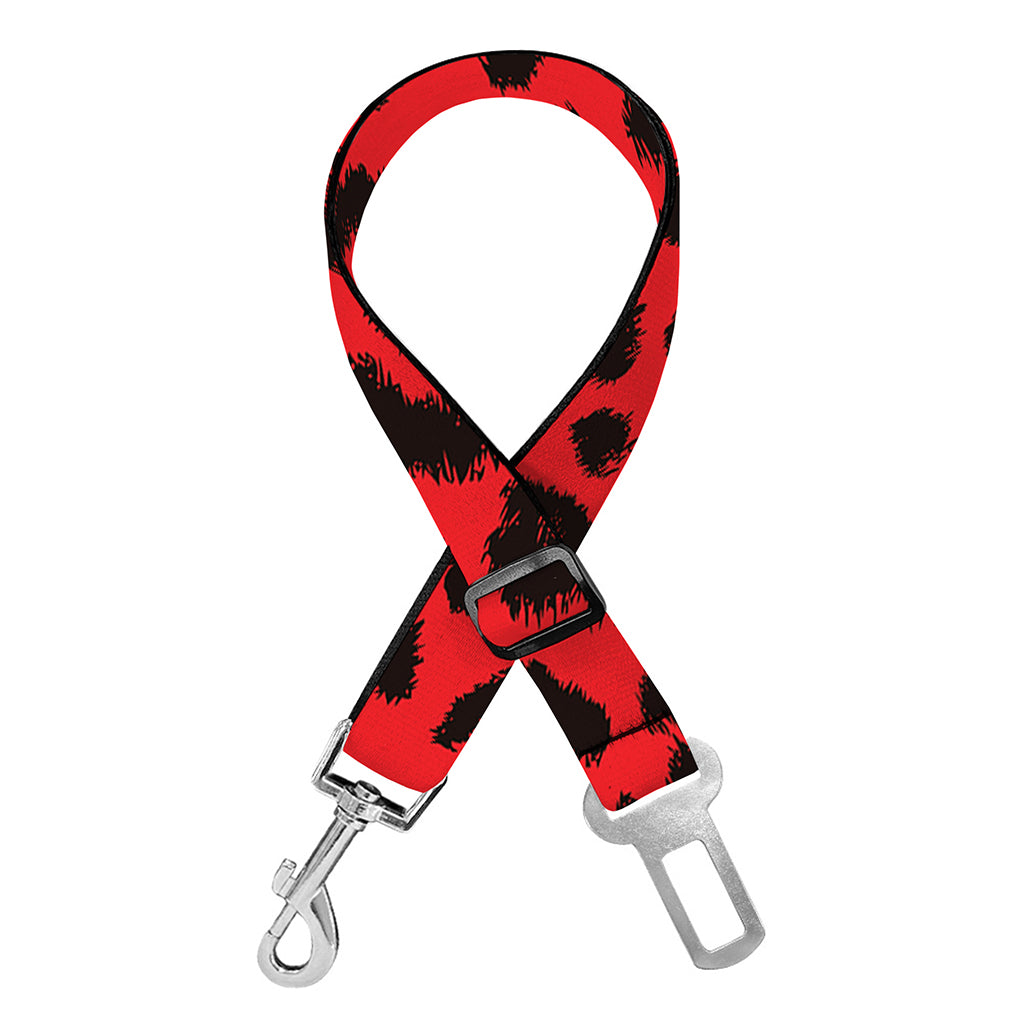 Red Leopard Print Dog Seat Belt