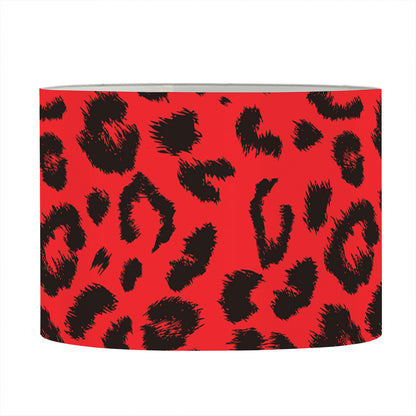 Red Leopard Print Drum Lamp Shade