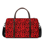 Red Leopard Print Duffle Bag