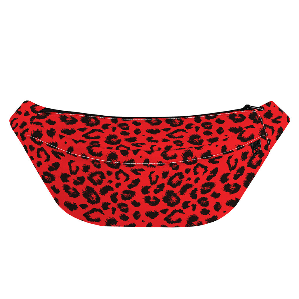 Red Leopard Print Fanny Pack